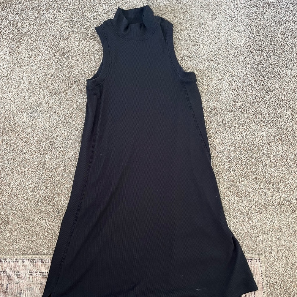 Lululemon Athletica Black Mock Neck Midi Dress